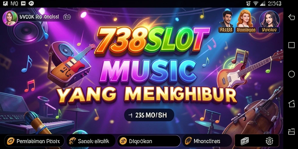 Screenshot 738SLOT menampilkan pemain yang sedang menikmati gameplay Musik yang mendebarkan.