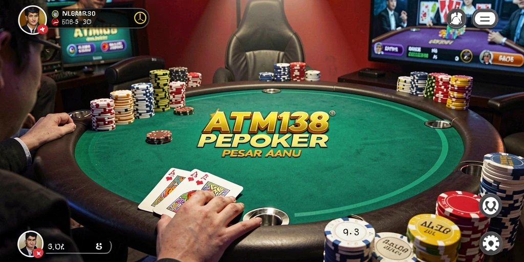 Tampilan gameplay Poker yang menarik dan seru di ATM138.