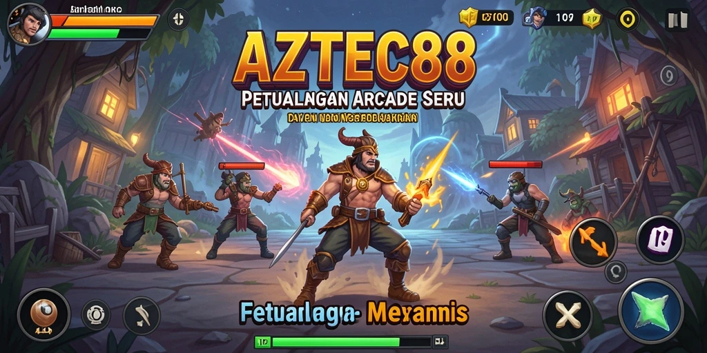 Tangkapan layar gameplay AZTEC88 menampilkan aksi seru dalam petualangan arcade.