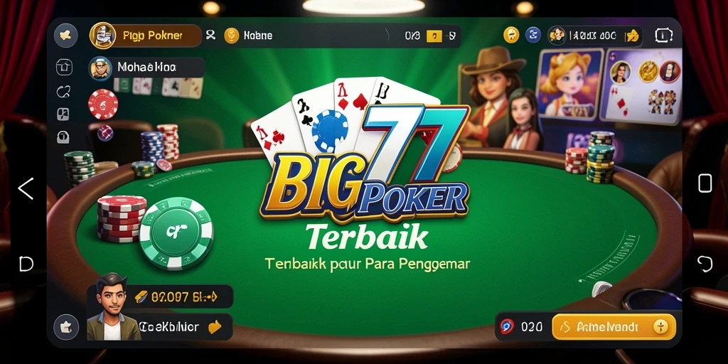Tampilan menarik dari gameplay Poker di BIG77.