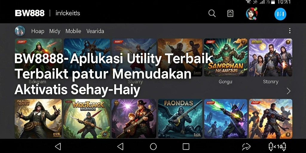 Screenshot utama BW888 menunjukkan antarmuka sederhana dan fitur pengingat.