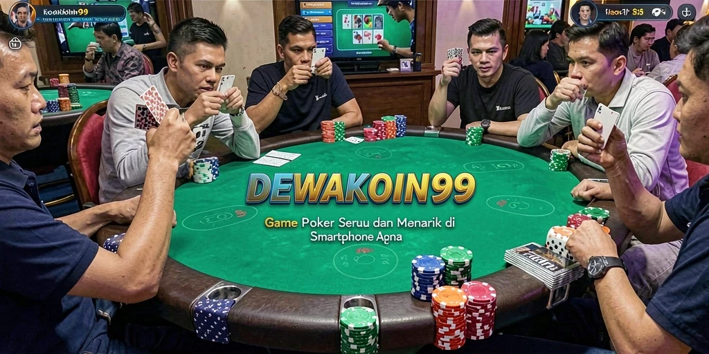 Tampilan gameplay Poker yang seru dan menegangkan di DEWAKOIN99.