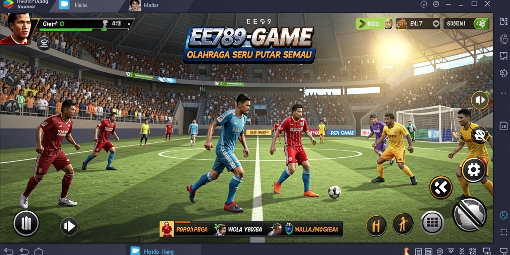 Screenshot gameplay EE789 yang menunjukkan aksi olahraga seru.