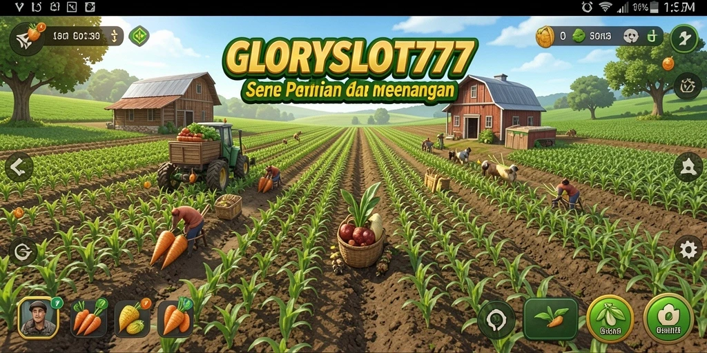 Tampilan gameplay seru di GLORYSLOT777 dengan ladang yang subur.