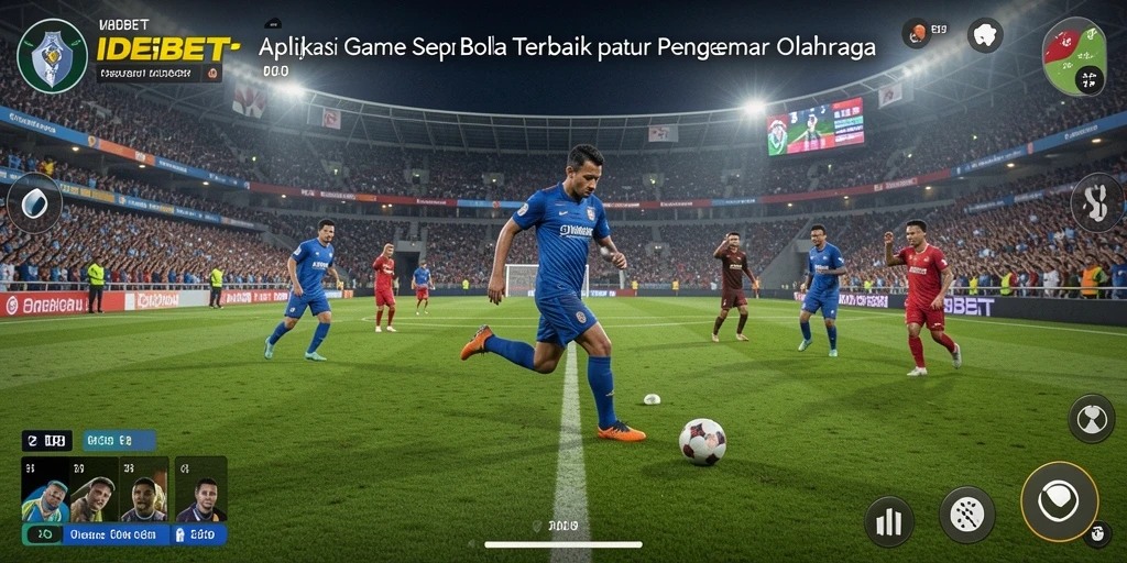 Screenshot utama IDEBET menunjukkan gameplay sepak bola yang mengesankan.