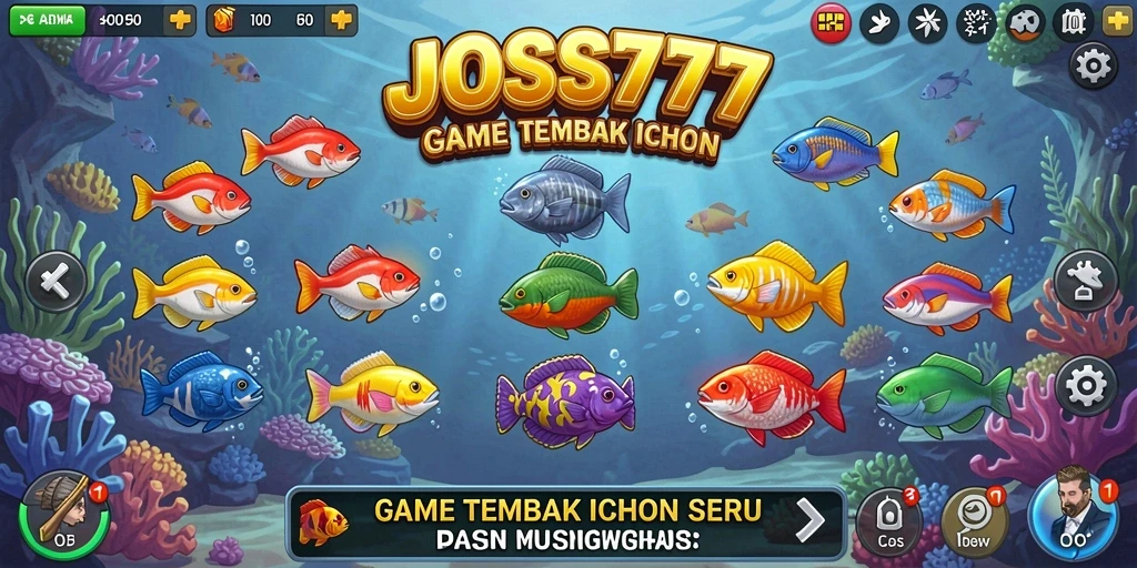 Screenshot utama JOSS777 menampilkan gameplay Tembak Ikan yang seru.