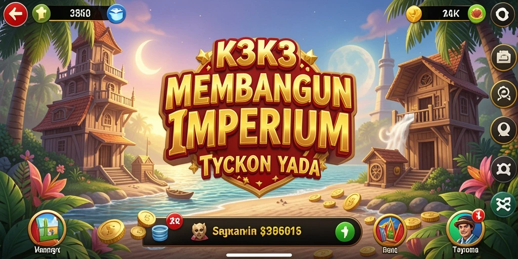 Tampilan gameplay K3K3 dengan elemen manajemen bisnis yang menarik.
