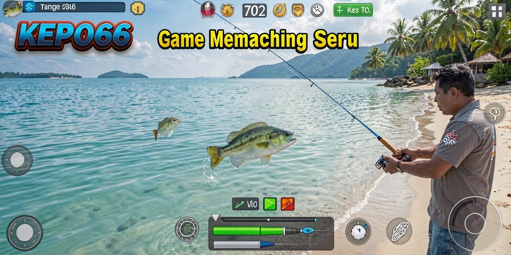Gameplay Fishing seru di KEPO66 dengan berbagai jenis ikan.
