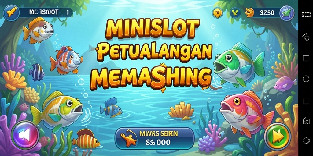 Screenshot menunjukkan pengalaman seru memancing di MINISLOT.