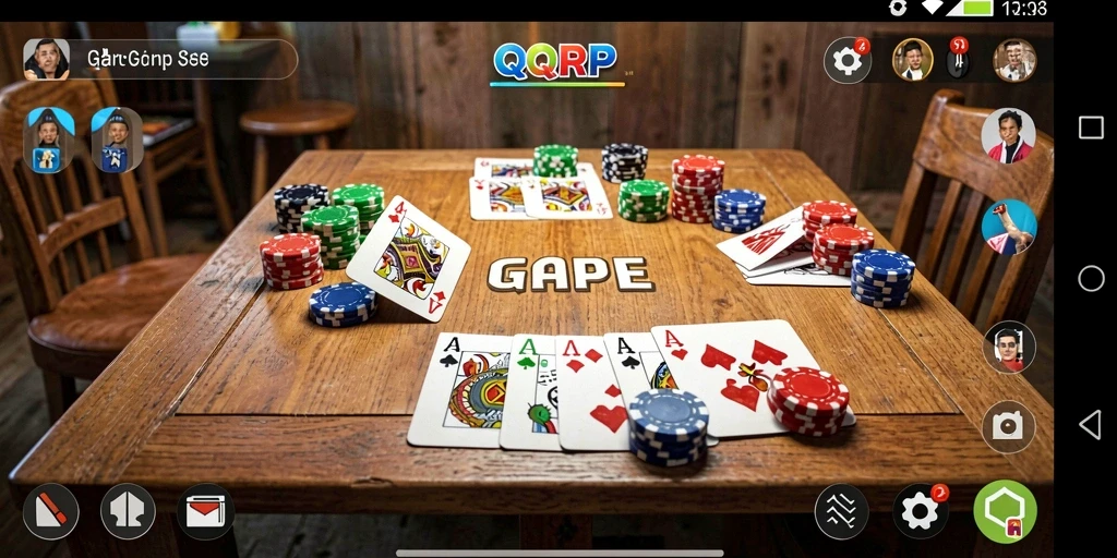 Tampilan gameplay QQRP yang menampilkan keseruan bermain Gaple.