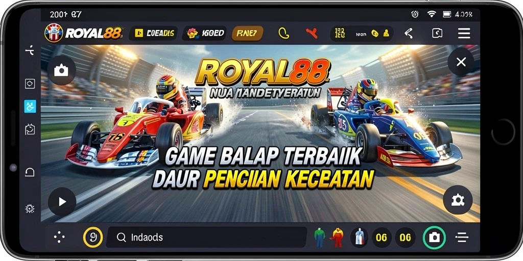 Gameplay seru dan menegangkan dari ROYAL88 dalam balapan mobil.