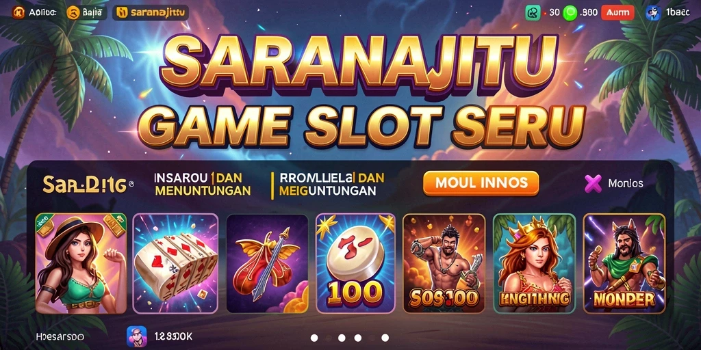 Tangkapan layar gameplay SARANAJITU menampilkan pengalaman bermain slot yang mendebarkan.