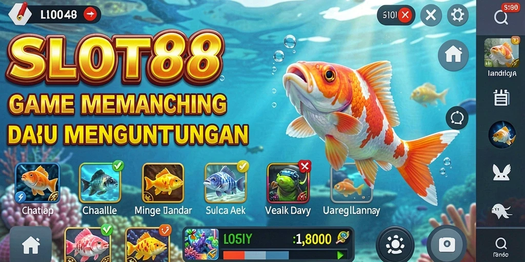 Tampilan gameplay SLOT88 yang menarik saat menangkap ikan.